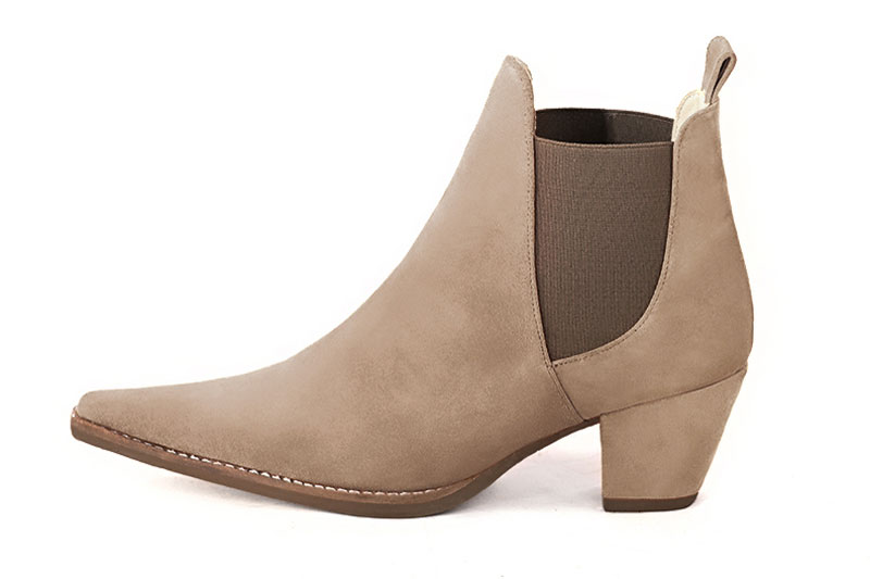 Boots habill es femme beige sahara et marron taupe Boots